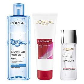 Bộ 3 Bước Dưỡng Da Pha Lê U30 L'Oreal Paris Crystal Micro Essence