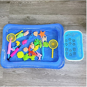 Đồ Chơi Câu Cá Cho Bé Nam Châm 28 Chi Tiết Có Bể Phao Tặng Kèm Đồ Bơm Tay - Bộ Câu Cá Cho Bé Trò Chơi Giải Trí