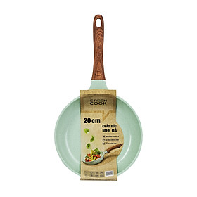 Chảo đúc men đá xanh ngọc GreenCook GCP06-20IH size 20, hàng chính hãng