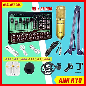 Mua Bộ mic thu âm  mic livestream H9 2021 BM900 có bluetooth  tiếng cười vỗ tay  autotune  chế độ giả giọng đàn ông phụ nữ