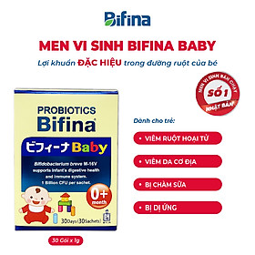 Men vi sinh Bifina Baby Nhật Bản- Hộp 30 gói - Lợi khuẩn chiến binh cho trẻ sơ sinh Viêm da cơ địa và ruột hoại tử , chàm sữa, dị ứng...