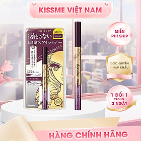Bút Kẻ Mắt Nước Siêu Chống Trôi Nét Kẻ Sắc Mảnh Màu Nâu Tím Kissme Heroine Make Eyeliner Rich Keep 0.4 mL