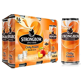 Lốc 6 lon nước táo lên men Strongbow Vị Đào 330mllon