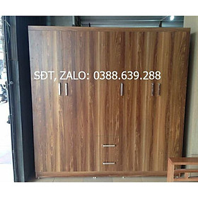 Tủ áo gỗ mdf phủ melamin ngang 2m cao 2m