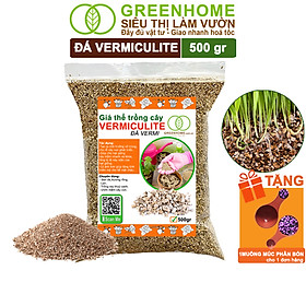 Đá Vermiculite (Vơ Mi) Greenhome, Bao 500gr, Giá Thể, Ươm Hạt Giống, Trồng Rau Mầm, Đất Hoa Hồng, Sen Đá, Thuỷ Canh - 1B VERMICULITE 500GR