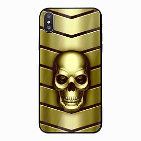 Ốp kính cường lực cho điện thoại iPhone X - Đầu lâu vàng MS ACQDA012