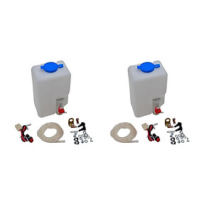 2Pcs Windscreen Washer Bottle With Pump Kit Set For 12V Classic  160186