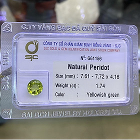 Đá Peridot Ngọc Olivin Tự Nhiên Mài Giác Tròn Kiểm Định