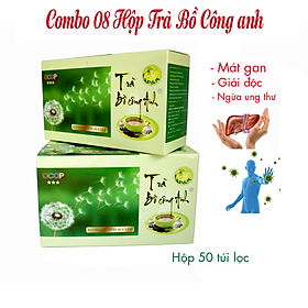 Combo 08 hộp Trà Bồ Công Anh 50 túi lọc P&K - Ngừa ung thư, mát gan