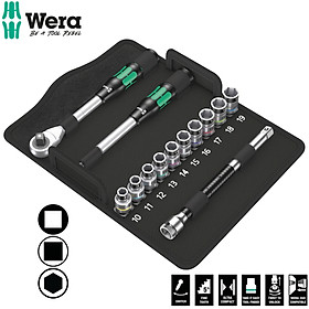 Bộ tuýp cần siết đa năng 1/2" Wera 05004090001 8006 SC 1 Zyklop Hybrid Ratchet Set gồm 13 chi tiết