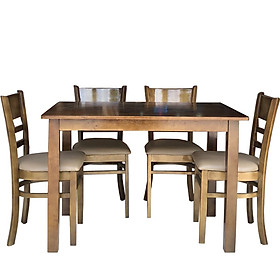 Mua Bộ Bàn Ăn Cabin Gỗ Xuất Khẩu 4 Ghế Màu Xanh Rêu