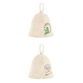 2x  Hat Wool Felt Woman Kids, Heat Protection Sauna Hat with Embroidery
