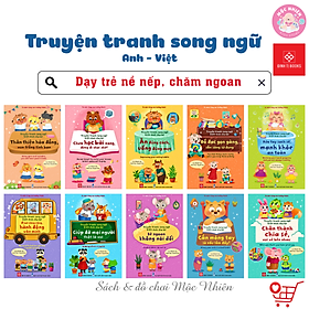 Sách - Combo (10T): Truyện tranh song ngữ Việt-Anh cho bé - Dạy trẻ nề nếp, chăm ngoan dành cho bé 3-9 tuổi