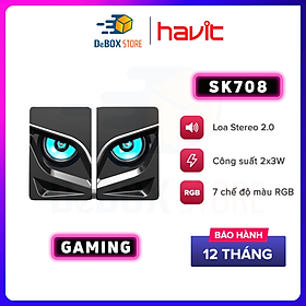 Mua Loa Gaming RGB HAVIT SK708  Âm Thanh Stereo 2.0  7 Chế Độ Màu RGB  Cống Suất 2x3W - Hàng Chính Hãng