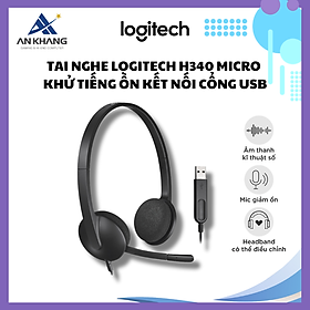 Tai nghe Logitech H340 Micro khử tiếng ồn Kết nối cổng USB - Hàng Chính Hãng - Bảo Hành 24 Tháng