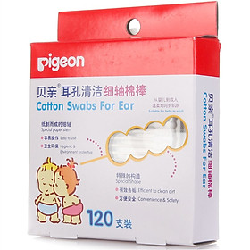 Tăm Bông Lấy Ráy Tai Pigeon KA03 Cho Bé (120 Cái/Hộp)