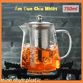 Bình pha trà, pha cafe tiện lợi thủy tinh nắp inox ( tặng bộ cọ vệ sinh ấm 4 chiếc )