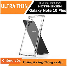 Ốp lưng dẻo silicon cho Samsung Galaxy Note 10 Plus hiệu Ultra Thin (siêu mỏng 0.6mm, chống trầy, chống bụi) - Hàng nhập khẩu - Clear