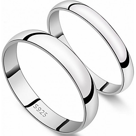 Nhẫn Đôi Bạc Hiểu Minh Nc401s Nhẫn Trơn