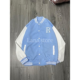 Áo Bomber Nỉ Thêu R Unisex Siêu Xinh Form Đẹp Unisex