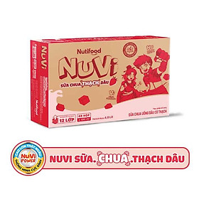 Thùng sữa Nuvi hương dâu có thạch hộp 110ml (48 hộp x 110ml)