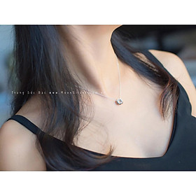 Dây chuyền hình tròn xoáy bạc thật 925