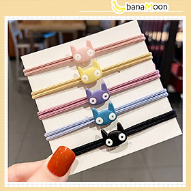 Dây cột tóc họa tiết mèo ngơ ngác thun cột tóc dễ thương nhiều màu PK224003