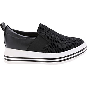 Giày Lười Nữ Slip On Độn Đế Vạch Kẻ Hapu