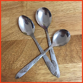 Mua Combo 10 Thìa inox cán dài trạm khắc hoa văn nhiều mẫu (Mẫu ngẫu nhiên)