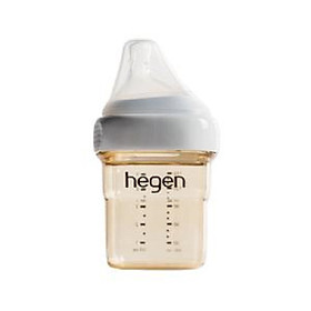 Bình sữa Hegen PPSU 150ml và núm ti dành cho bé 0 - 3 tháng tuổi, hộp 1 bình, 1 núm ti