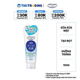 Sữa rửa mặt tạo bọt dưỡng trắng Softymo (150 g/tuýp)