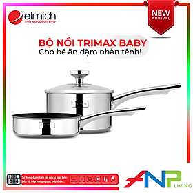 Mua Bộ nồi quánh và chảo chống dính inox đáy liền Elmich Trimax Baby EL-3794 (Đường kính 14cm) - Hàng chính hãng