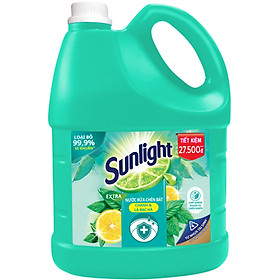 Nước Rửa Chén Diệt Khuẩn Sunlight Chanh Và Lá Bạc Hà Mới (3.6kg/Chai) - Mới