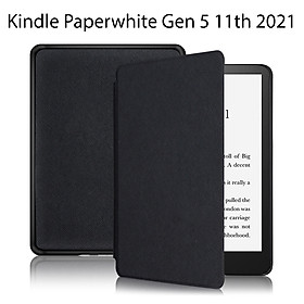 Bao Da Cover Cho Máy Đọc Sách Kindle Paperwhite Gen 5 11th 2021 Nhựa Xước Smart Cover - đen