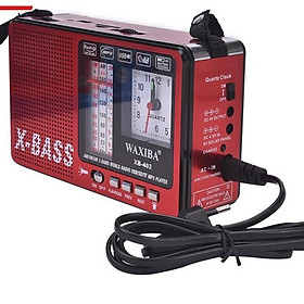 ĐÀI RADIO USB NGHE NHẠC WAXIBA XB-402 BT CÓ ĐỒNG HỒ ,NGHE FM/AM/SW LOA SIÊU LỚN hàng chính hãng
