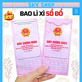 Mua Bao lì xì sổ đỏ  sổ hồng  quyền sử dụng đất tết 2023 Tết Quý Mão đẹp siêu hot - Số lượng 1 bao