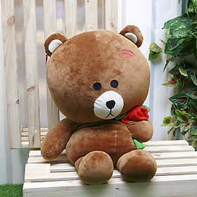 Gấu Brown ôm hoa