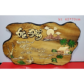 Tranh gỗ ghép thư pháp chữ GIA ĐÌNH