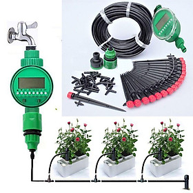Mua Combo Bộ tưới cây tự động 20 đầu cắm phun 8 tia có thân cắm kèm van nước hẹn giờ