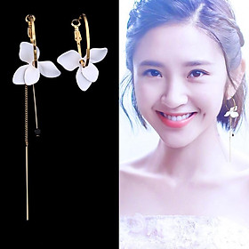 Bông tai lan cánh trắng bất đối xứng nữ tính LT