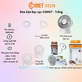 Mua Đèn Bàn + Đèn Sạc 2 Trong 1 LED COMET CT176W - Màu