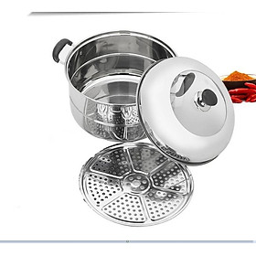 Mua Nồi inox có khay hấp tiện lợi. Nồi chuyên hấp cách thủy như bánh bao xôi... cho mọi nhà