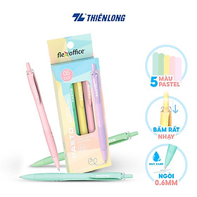 Hình ảnh Review Bút gel B màu Pastel Thiên Long Flexoffice Pazto FO-GELB039/VN - Mực xanh (5 cây)