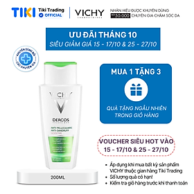 Dầu gội giúp sạch gàu và làm dịu da đầu ngứa - dành cho da nhạy cảm Vichy Dercos AntiPelliculaire 200ml