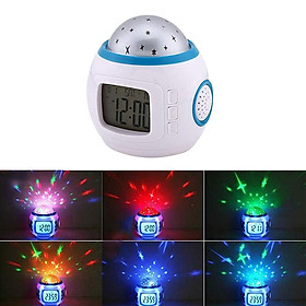 Sky Star Night Light Projector Lamp Kids Bedroom Music Alarm Clock White