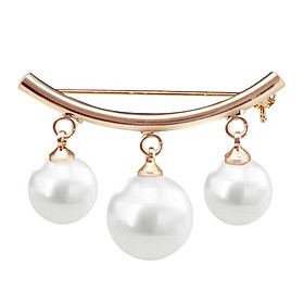 Fashion Pearl  Collar Clip Fixed Strap Safety Pin Brooch