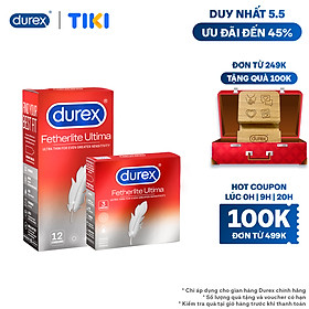 Combo Bao cao su Durex Fetherlite Ultima Hộp 12 bao và Hộp 3 bao