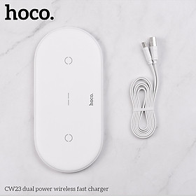 Mua Đế sạc không dây Hoco CW23 10W 2 in 1 - dock sạc nhanh Qi cho iphone x 11 pro  samsung andoird - hàng chính hãng