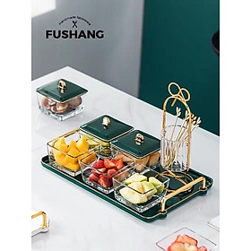 Mua khay đựng bánh kẹo   mứt chữ nhật 6 ngăn cao cấp
