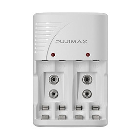 Pujimax Universal Pin sạc UK US EU plug với đèn LED cho pin sạc 9V và 1,2V AA/AAA màu pin sạc lại: màu trắng